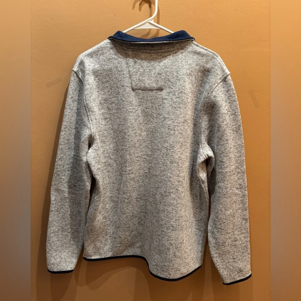 Nautica Mens Heather Gray Half Zip Pull Over Sweater Size Large